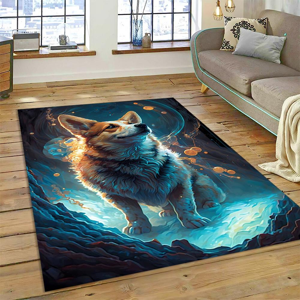 Cute Dog Cartoon Samoye,Chihuahua,Koki Pomeranian Husky Carpet Rug for Home Living Room Bedroom Sofa Doormat Decor,kid Non-slip