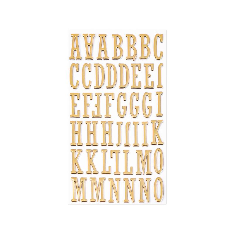 1/3 Sheets 3D Gold Letter Number Stickers Letters Stickers Self Adhesive Stickers For DIY Crafts Scrapbooking Decorative Decal