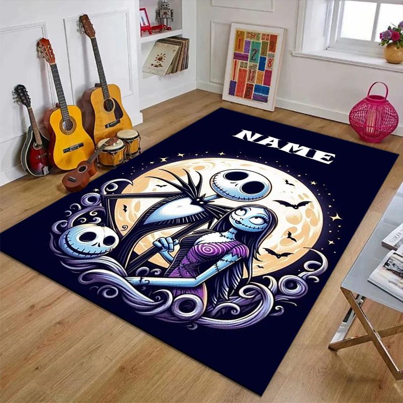 Custom Jack Mat Personalized Name, Polyester Washable Indoor Entryway Rug, Gift for Christmas, Easter, Thanksgiving Day