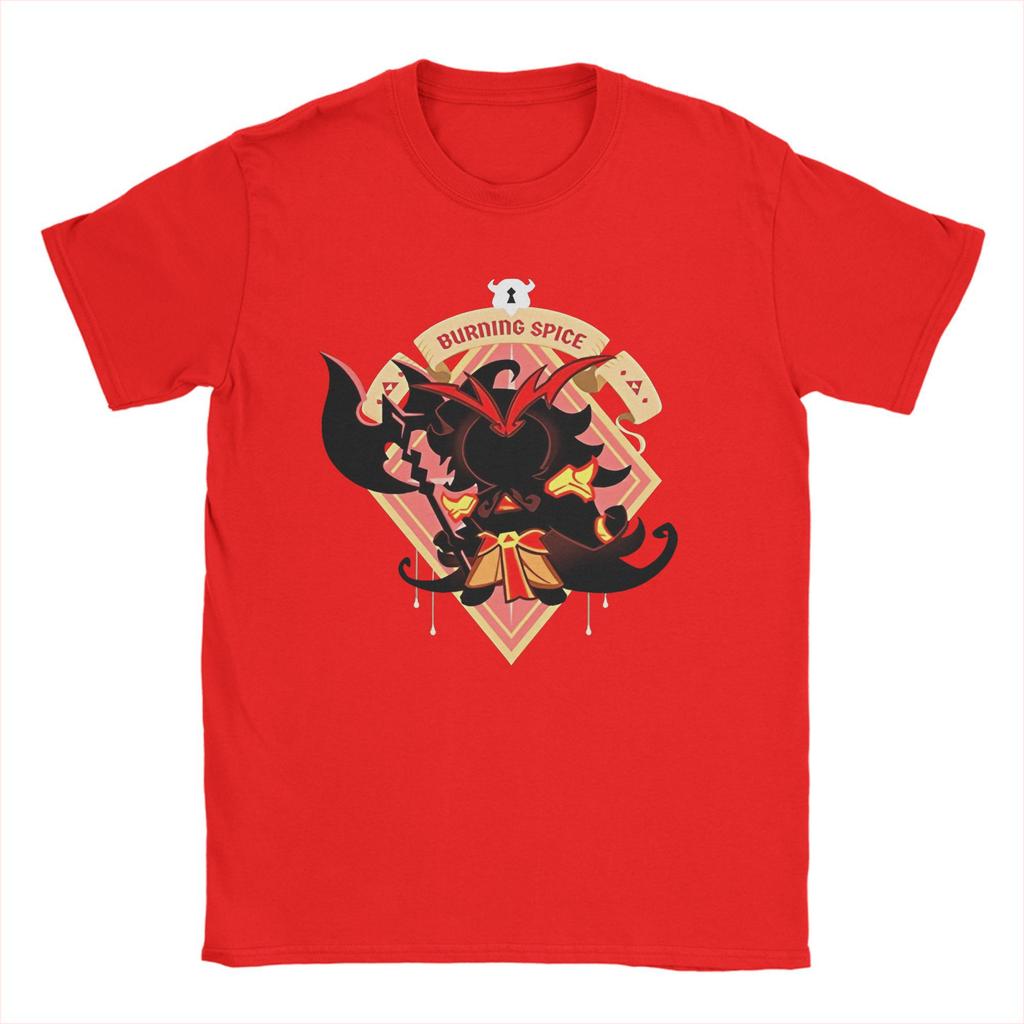 Novelty Cookie Run Kingdom Burning Spice Cookie T-Shirts Men O Neck Cotton T Shirt Runner Game Short Sleeve Tees Printed merch