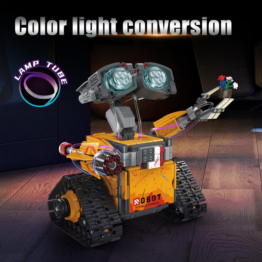Moc 673Pcs 5 In 1 Creative Electric Rc Robot Model Snowmobile Diy Building Blocks Bulldozer Children'S Puzzle Toys Birthday Gift