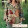 JPNTKY Women's Fashion Casual 3/4 Sleeves O-Neck Blouses & Shirts