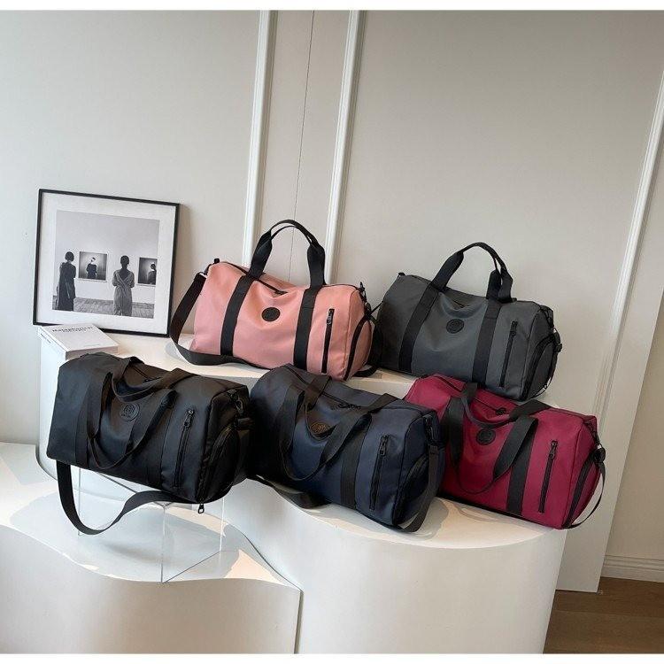 Korean-style travel bag, large-capacity shoulder and crossbody bag with separate shoe compartment, sports and fitness bag, storage bag, yoga bag