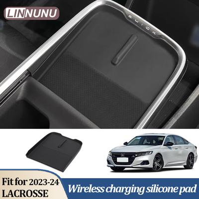 Linnunu Fit for Lacrosse -2024 Car Interior Central Control Wireless Charging Panel Silicone Protective Pad Dustproof Pad Anti-Slip Pad Interior