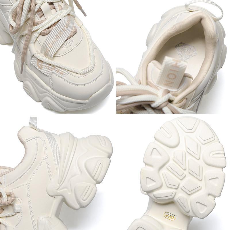 Customized 2025 New Thick-soled White Dad Shoes for Women's Casual Black Non-slip and Thin Height-increasing Versatile Sports Shoes for Women