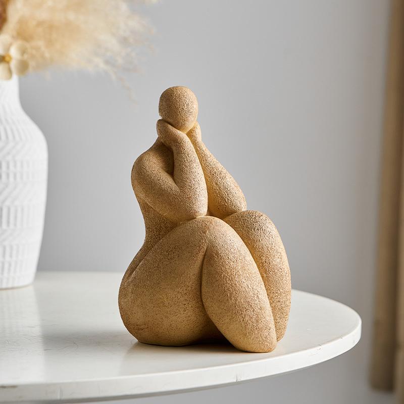 Abstract Seated Figure Home Decor Items Sculptures Minimalist Artistic Resin Statuesinterior Decoration Desktop Accent Ornaments