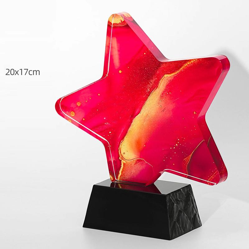

Customized Crystal Trophy, Color Printing Prize Sports Annual Meeting Awards Outstanding Employee Souvenir, Home Decoration, 1Pc