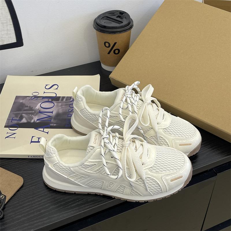 Retro mesh fashion color matching dad shoes women's autumn new student versatile inner height increase casual Forrest Gump shoes