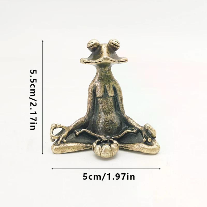 1PC Retro Copperware Incense Socket Zen Frog Ornaments Solid Pure Copper Frog Tea Pet Incense Holder Ornaments