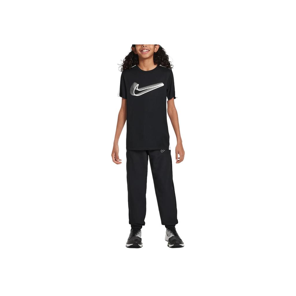 Nike Academy Dri-Fit Swoosh Series Breathable Football Training Pants Kids Bottoms Black White HJ3711-010