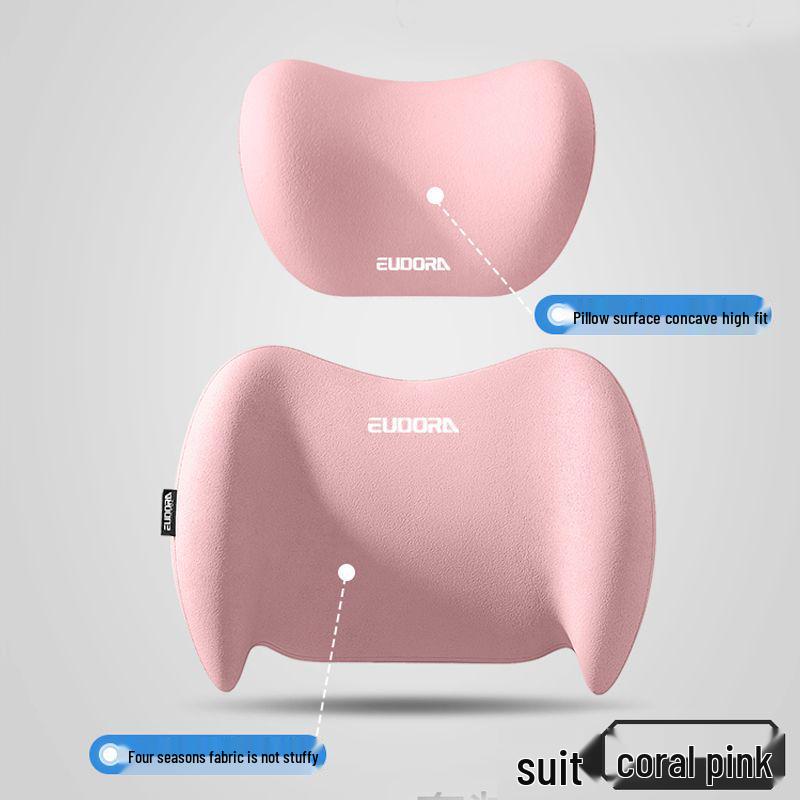 Car Lumbar Support Headrest & Back Cushion for Driving Comfort