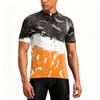 Men's Crew Neck Printed Zipper Breathable Quick Dry Short Sleeve Cycling Jersey with Abstract Pattern for Outdoor Sports Activities