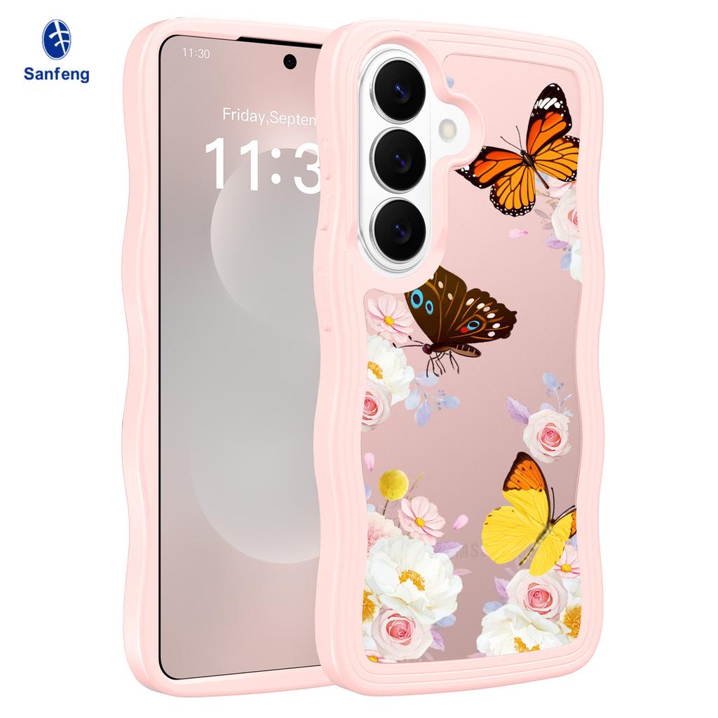 Applicable to Samsung S26/25plus mobile phone case matte S24Ultra skin wavy anti-drop s23 protective case