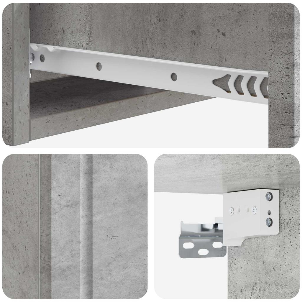 Wall Mounted Side Table Concrete Grey 59 x 34.5 x 17 cm
