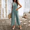 Di Yun Women's Elegant Solid Color Button Jumpsuit - Spring/Summer 2024 Collection