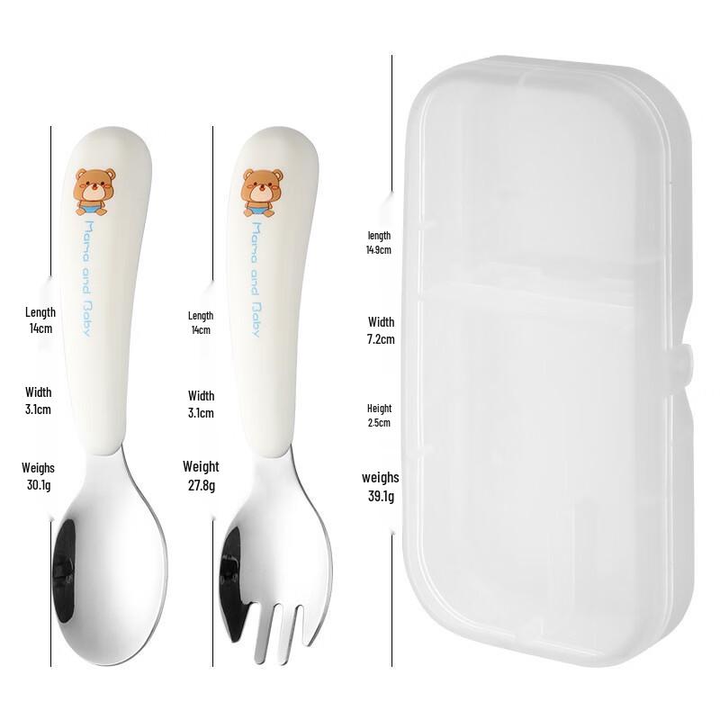 RuHan Portable Kids Stainless Steel Training Utensil Set