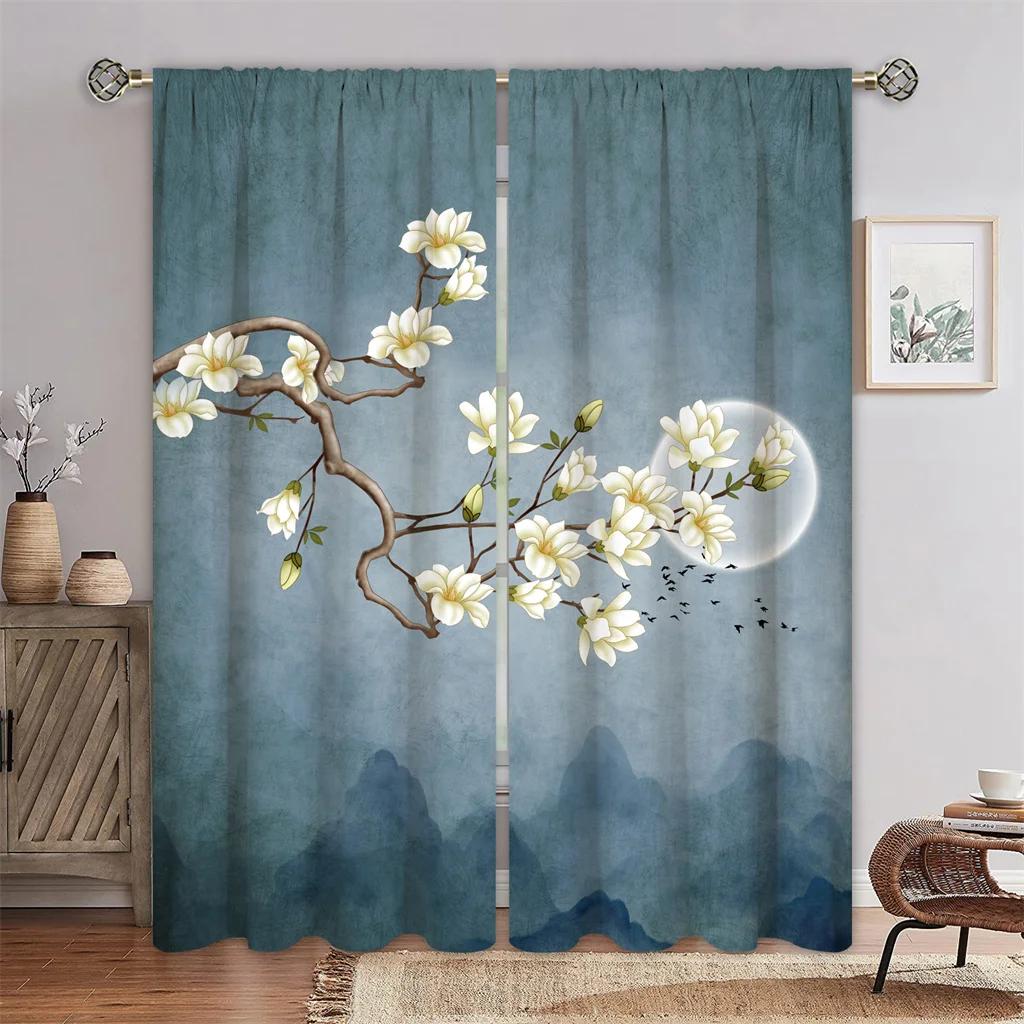 Vintage Pearl Diamond Gold FlowerFree Shipping Window Curtains For Living Room Kids Bedroom Bathroom Kicthen Door Home Decor2Pcs