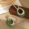 Irregular Geometric Design Circle Drop Earrings - Versatile & Stylish Accessories