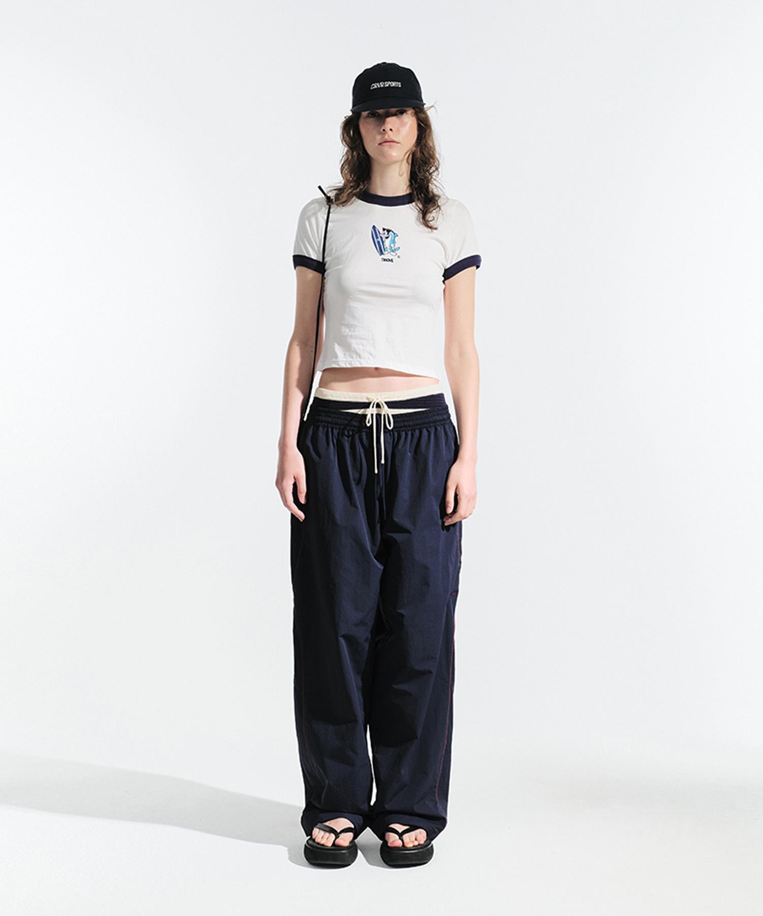 Grove Hula Dolphin Ringer T-Shirt (Ivory/Navy) Ivory Navy/F
