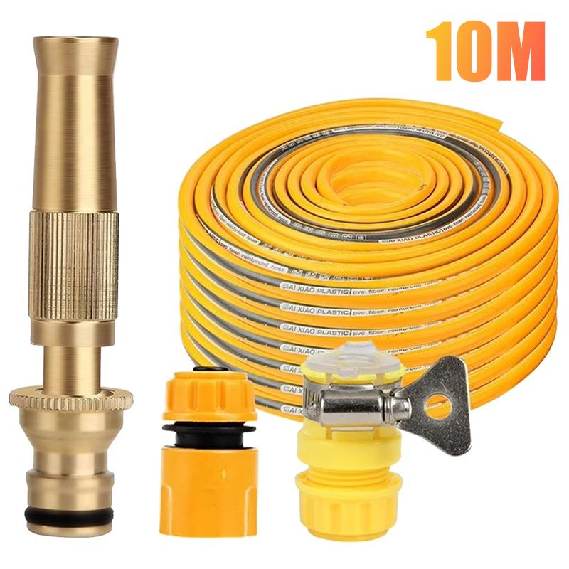 High-Pressure Brass Water Hose Garden Hose Nozzle Watering Hose Sprayer Flower Watering Garden Car Wash Tool Long Handle Spray