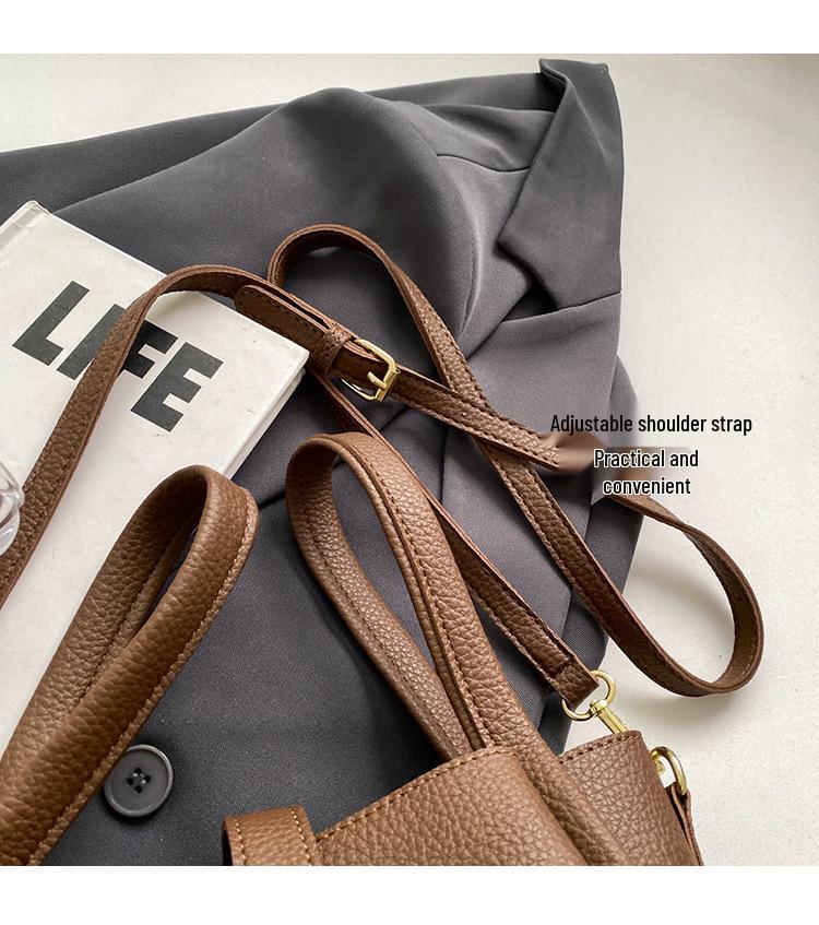 Women's Retro Fashion Bucket Bag - 2025 Autumn/Winter Vegetable Basket Handbag & High-End Niche Messenger Bag