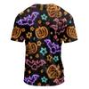 Men's Casual Button Collar Lightweight Breathable Short Sleeve Shirt Halloween Themed Printed Design Comfortable Fit