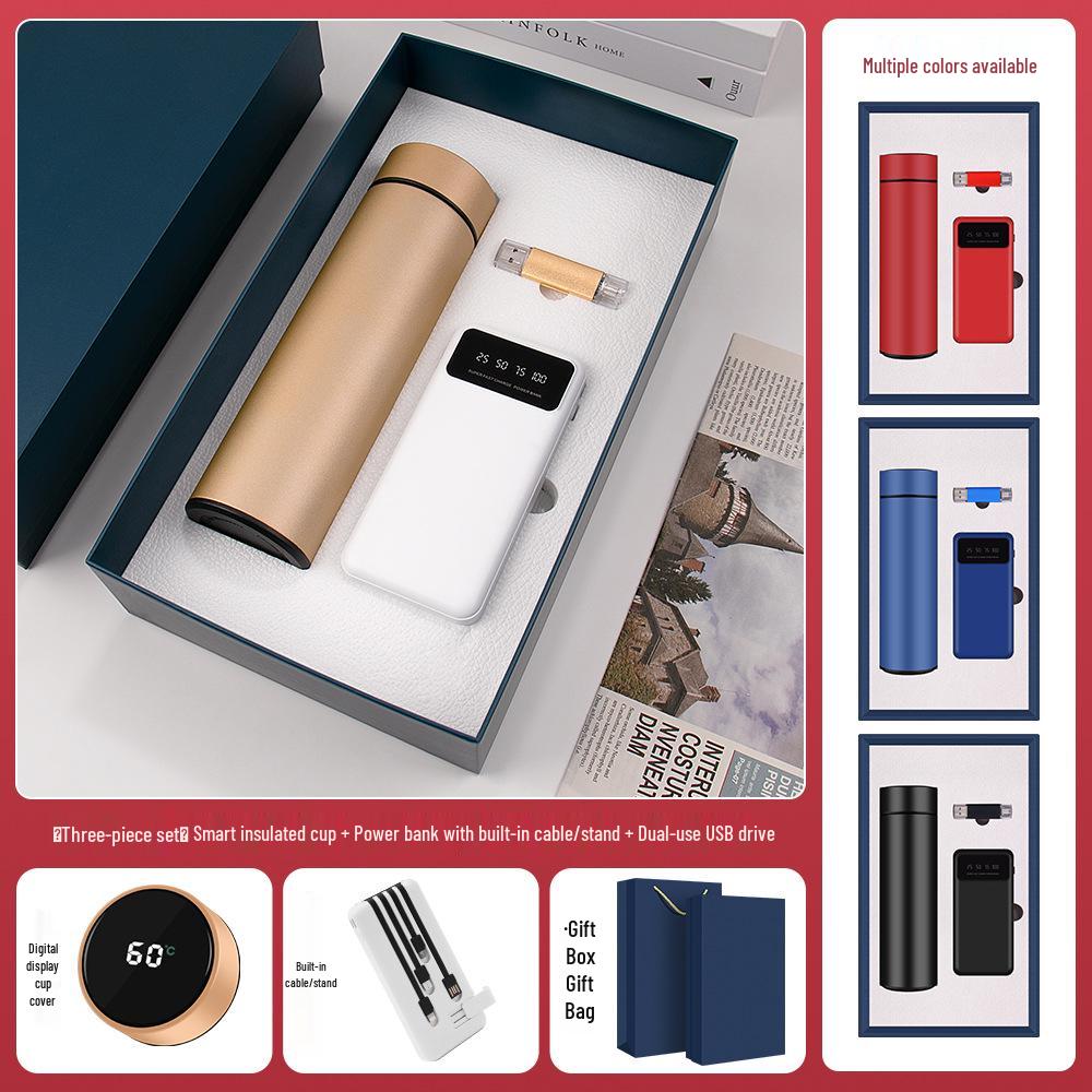 High-End Dragon Boat Festival Gift Set: Insulated Cup, Neck Massager, and Umbrella