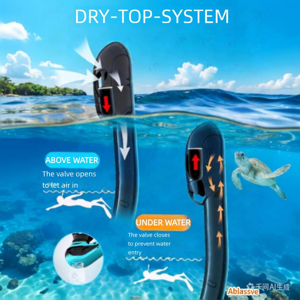 Diving Mask 180 degree view Adjustable headband Fully dry Diving goggles snorkel set High-quality silicone with camera holder Unisex
