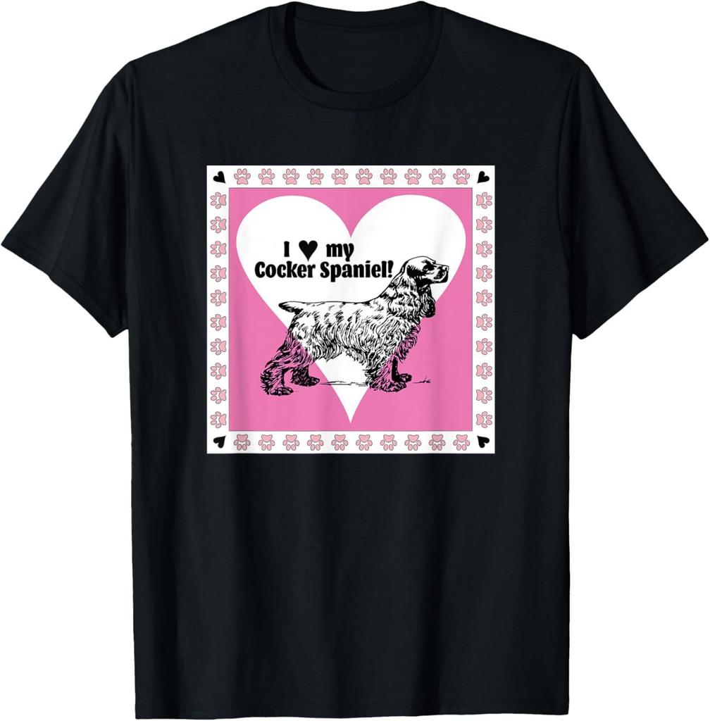 I Love My Cocker Spaniel Cute Birthday Christmas Dog Gift T-Shirt