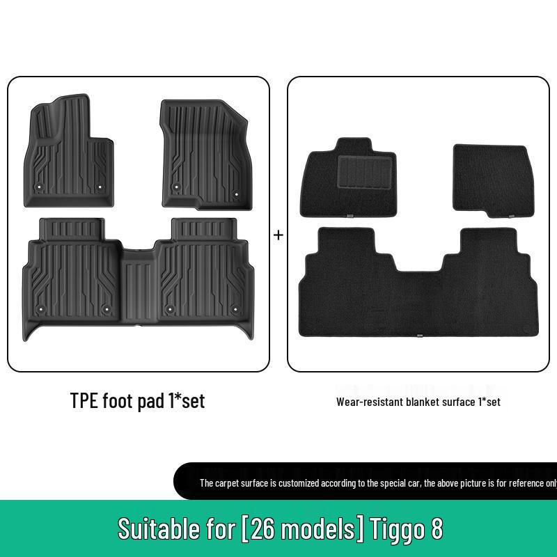 Compatible Floor Mats for 26 Chery Tiggo 8 Models - Eco-friendly TPE Car & Trunk Mats