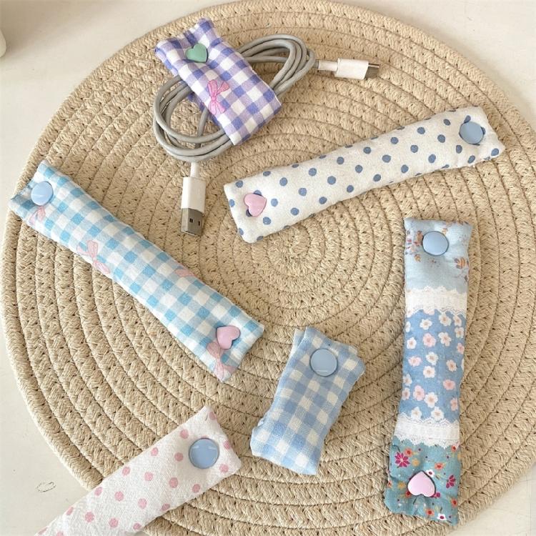 1PC Efficient Cloth Cable Straps Earphone Organizers For Chargers Headphones Data Wires Floral Cord Management System