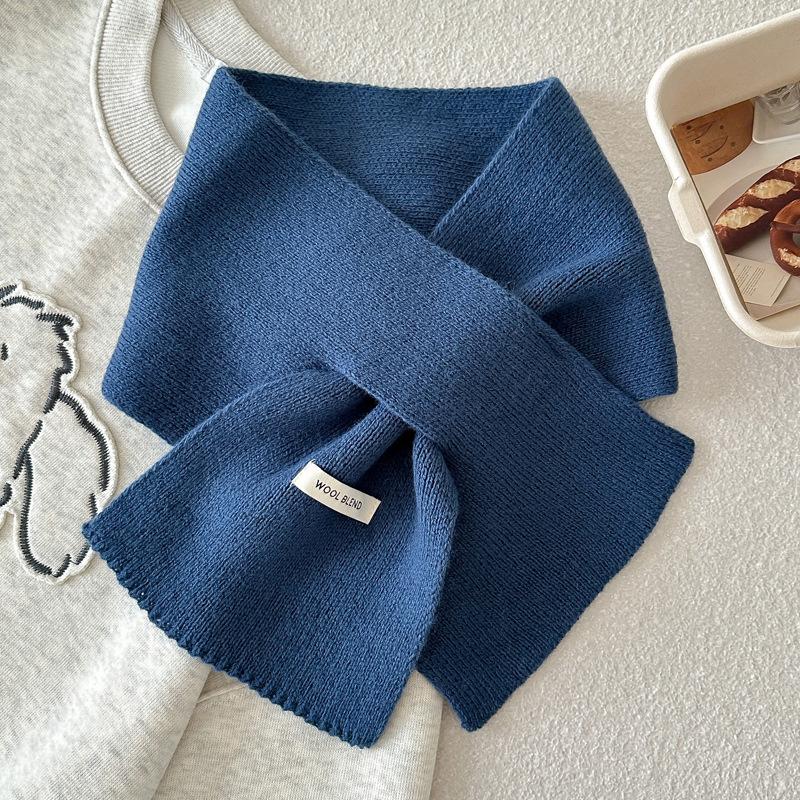 

New Windproof Neck Warmer Warm Triangular Knitted Scarf Knitted Coldproof Shawl Wraps Winter Bright Solid Color Triangle Scarves 80x16 CM