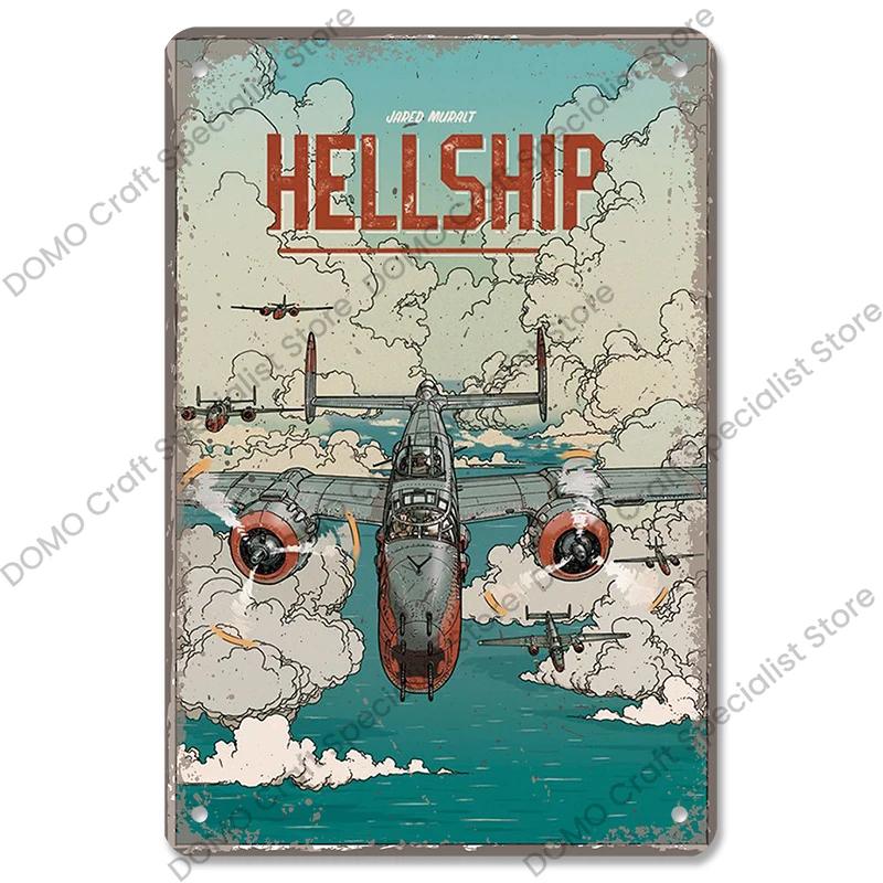 Vintage Airplane Plaques Metal Plate Top Gun Air Force Jet Aces Fighter Retro Metal Tin Signs Club Man Cave Home Wall Decor