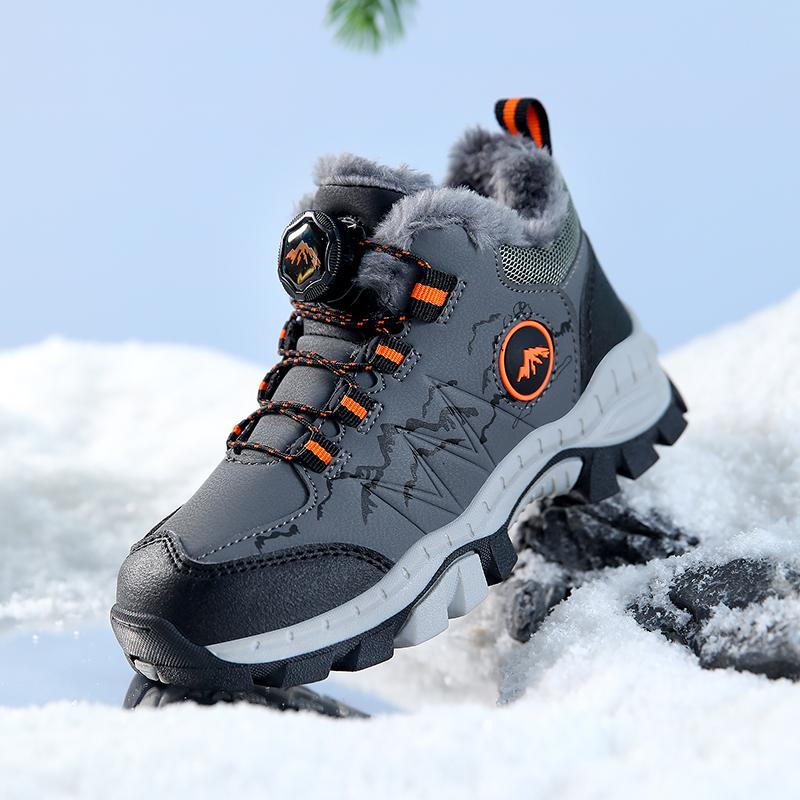 Winter Children's Plus Velvet Warm Outdoor Hiking Shoes Cotton Shoes Hiking Cotton Shoes Snow Boots 31-40