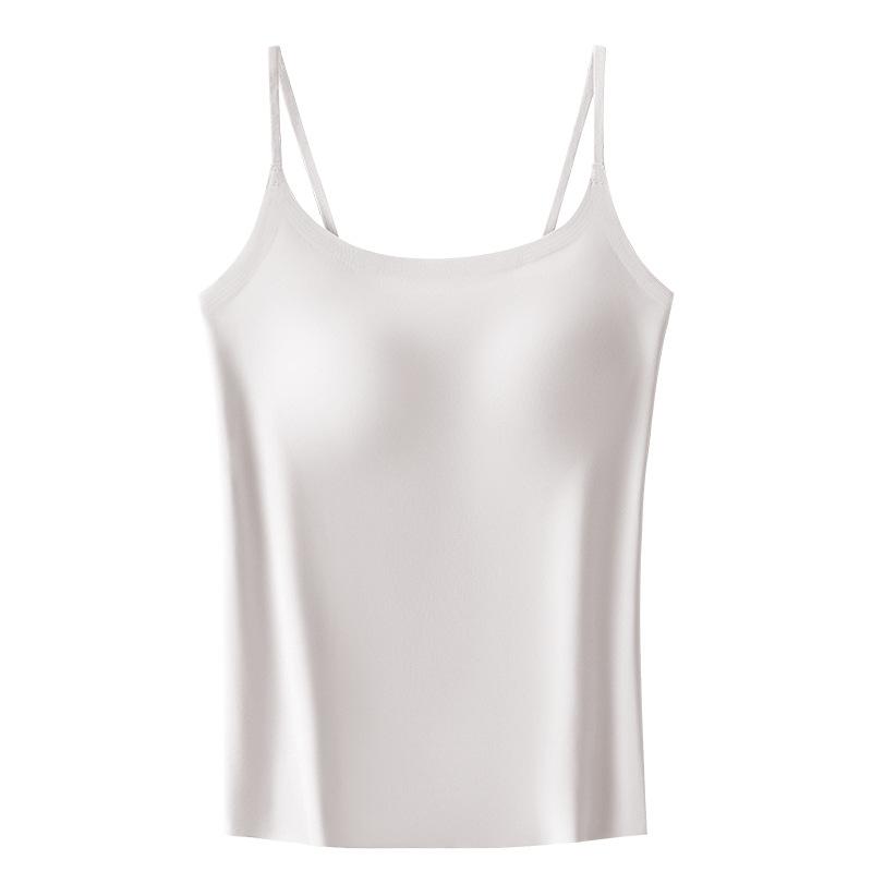 

Маленький жилет-комбинезон, женский летний тонкий дизайн с красивой спинкой и бесшовной подушкой на груди, интегрированная основа, белый внешний верх XL серый