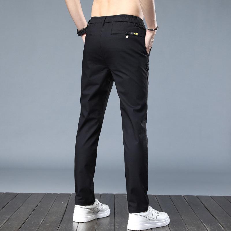 Summer Lightweight Trendy Ice-Silk Trousers Casual Fashion Slim-Fit Straight-Leg Men s Trousers 28
