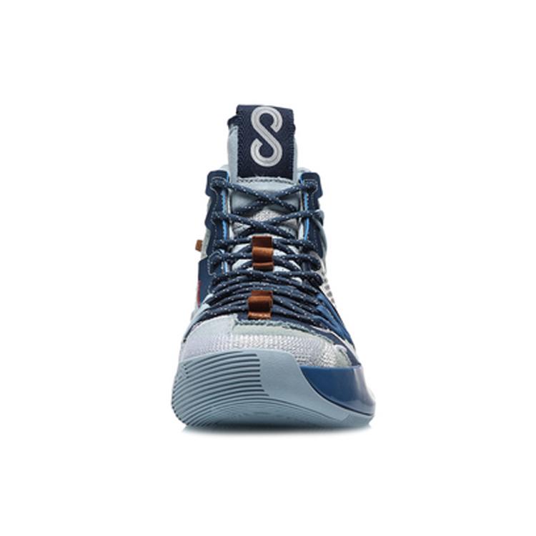 New LiNing SONIC 8 Anti Slip And Wear Resistant Water Resistant High Top Basketball Shoes Blue ABAQ107-4