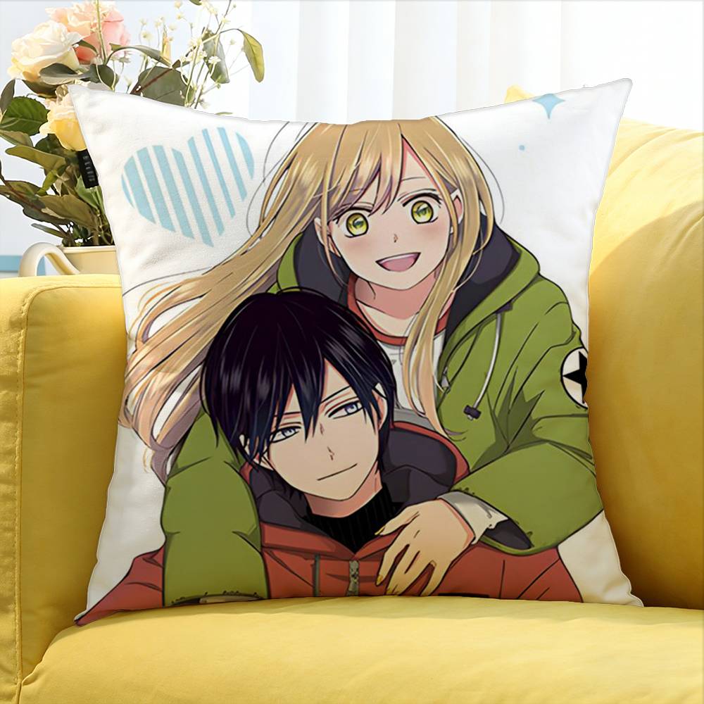 My Love Story With Yamada-Kun At Lv999 Various Sizes Square Pillow Case For Car Home Bedchamber Decor