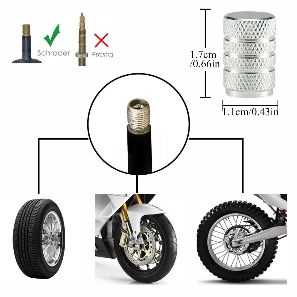Dustproof Universal Aluminum Valve Stems Caps - 4-Piece Hub Protectors for Car Motorcycle Bicycle Tire Valves Valve Stems 1