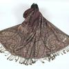 Jacquard tassel shawl spring and autumn thickened large cotton and linen women's shawl scarf dual-purpose