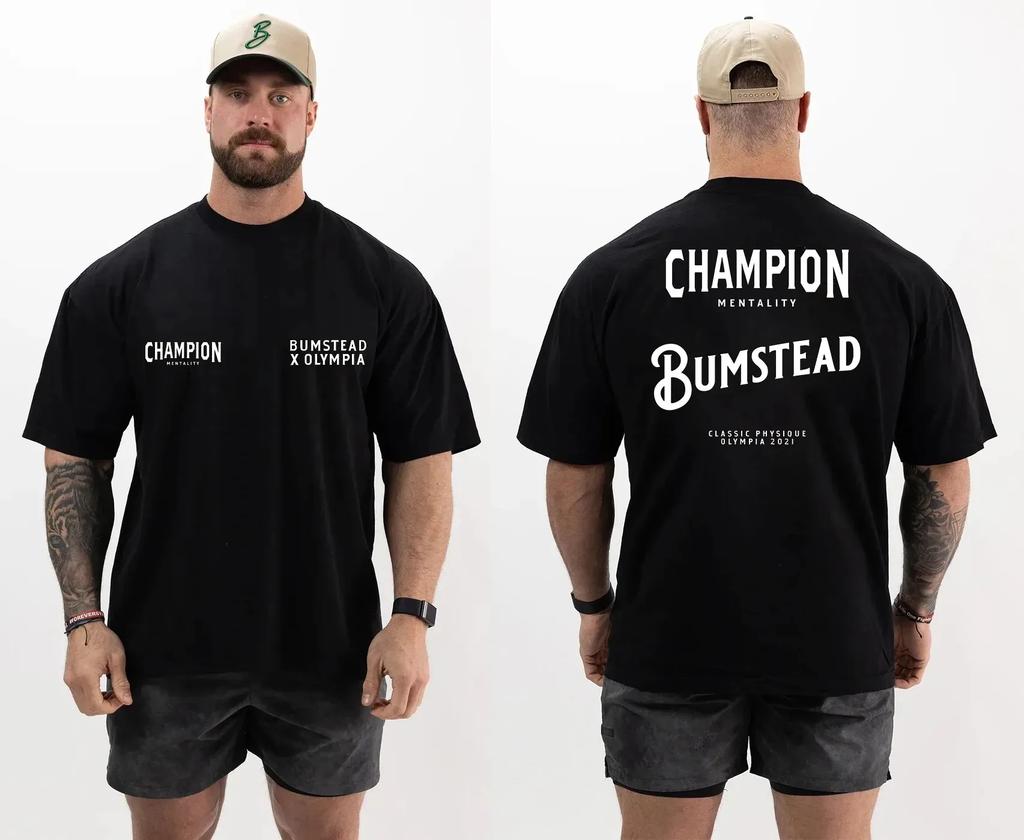 2025 100% Bomull Herr Mode Bokstavstryck Högkvalitativ T-shirt Fitness Street Wear Sommar Casual O-hals Oversized Sporttopp