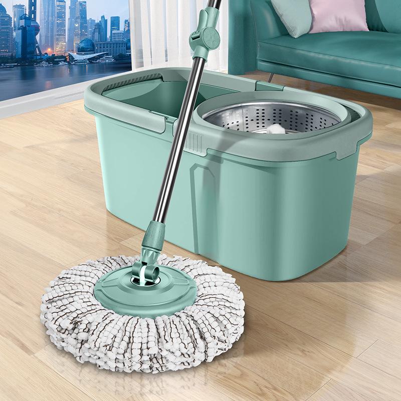 Spin Mop 2025: Dual Wet/Dry Self-Wringing Bucket System, Hands-Free Cleaning Solution