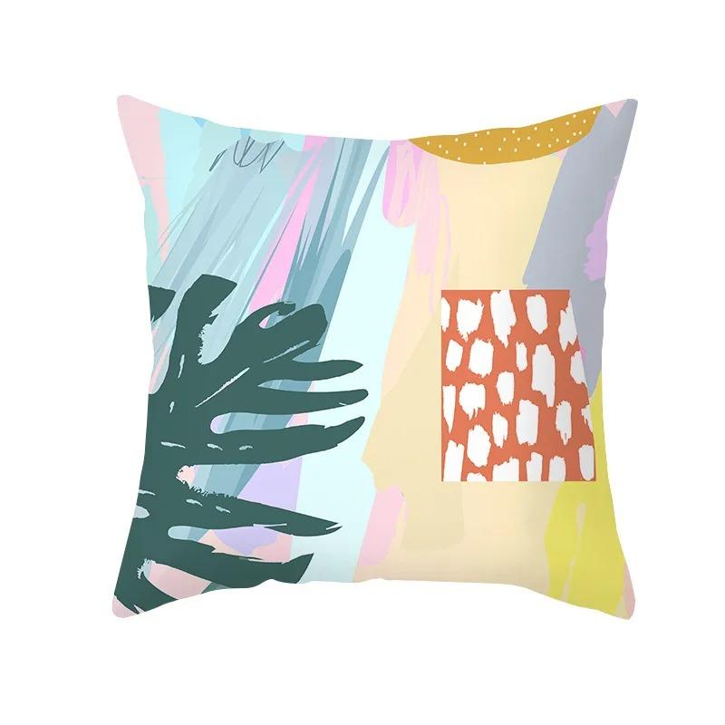 Pink Blue Abstract Decorative Pillowcase Office Living Room Car Ornaments Home Pillowcase