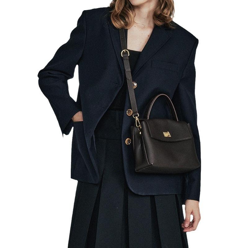 Leather Women's Bag, Fashionable Small Square Bag, Women's Top Leather Handbag, Single-shoulder Leather Crossbody Bag