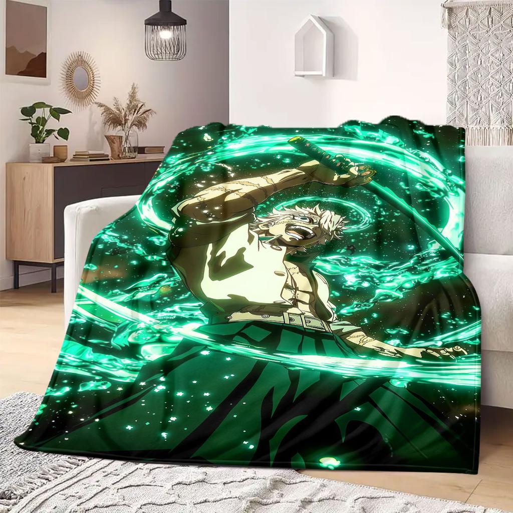 Giyu Tomioka Water Flannel Blanket Warm,Comfortable,Suitable for Bedrooms,Sofas,Beds,Chairs,Picnics,Travel