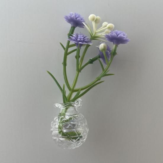 10 Pcs Mini Vase Magnets for Fridge Cute Tiny Magnetic Glass Vases Refrigerator Accessories Funny Plant Pot with Flowers for Locker Office Decoration