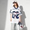 Hello Kitty baseball jacket, sweet and cool street style summer T-shirt, loose women's top.
