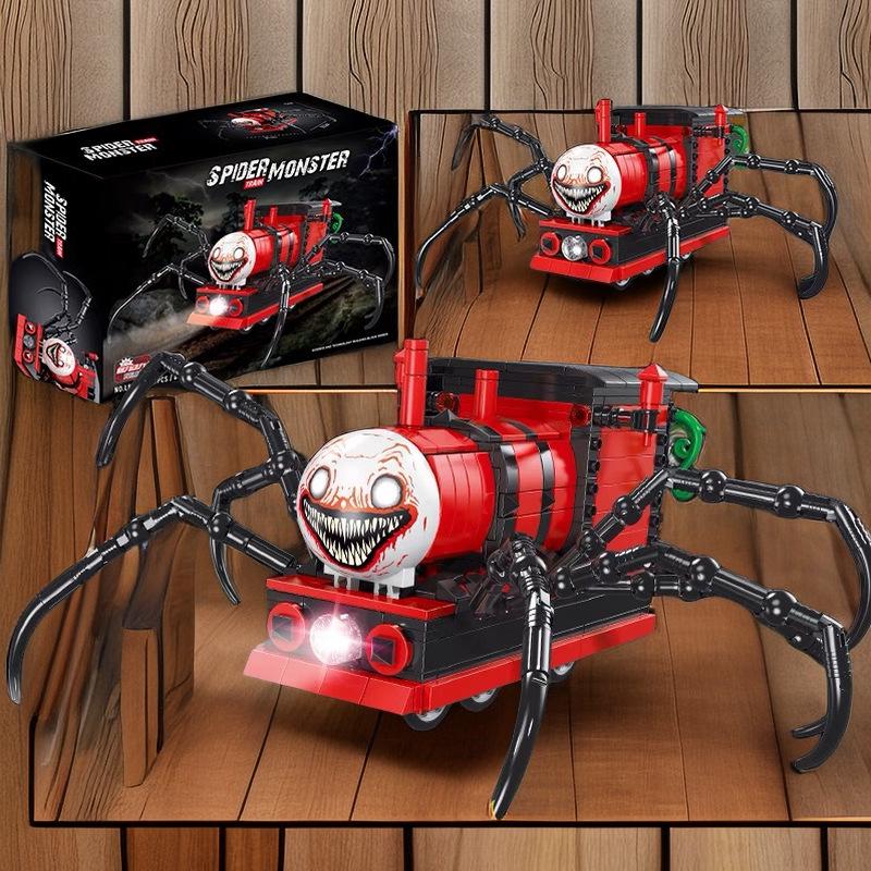 Chucky Horror Game L8001: Assembled Little Train & Mutant Spider Pull-back Educational Toy