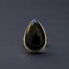Black Onyx Pear Shape Cocktail Ring, 925 Sterling Silver Jewelry, Handcrafted Minimalist Statement Ring