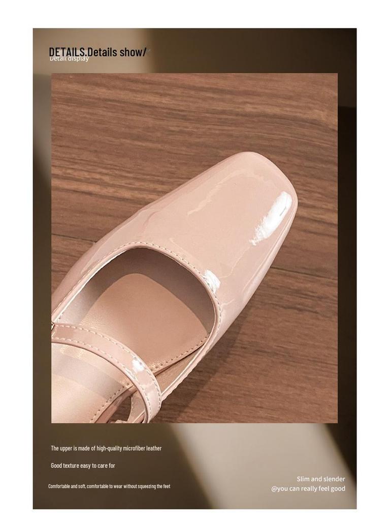 Weiwei Girl 325-3 Women's Nude Backless Summer Sandals - Comfortable Mary Jane Flats for 2025